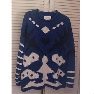 Vintage 90s STYLE New York Handknit Mock Turtleneck Sweater Large